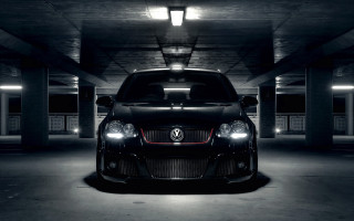Black car parking garage headlights - headlight free wallpaper