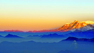 Mountain sunset blue sky clouds - cloud below free wallpaper