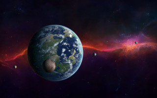 Space planet view distant foreground - a distant object in the foreground free wallpaper