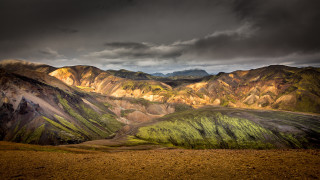 Mountain range cloudy sky evening - mystical free wallpaper for desktop