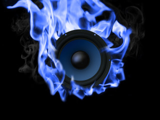 Blue flames black background speaker - blue flame free wallpaper