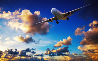 Plane clouds blue sky dusk - white cloud free wallpaper