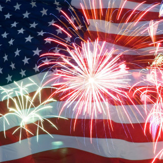 American flag fireworks background foreground - free new year wallpaper for tablet