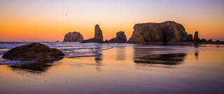 Bascove beach rocks water sunset - over the water free wallpaper for desktop