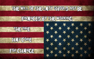 Flag with quote on it - dystopian art free wallpaper