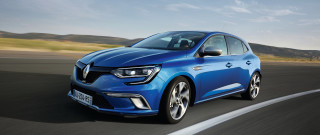 Blue car mountains road clouds - photoreal free wallpaper