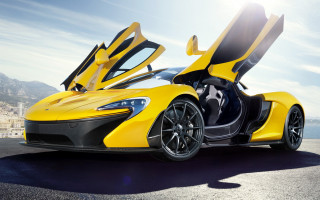 Yellow sports car open doors 3 - open door free wallpaper