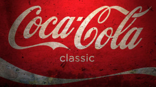 Coca cola sign red background 2 - white lettering free wallpaper