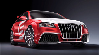 Red white car black background 2 - the front free wallpaper for desktop