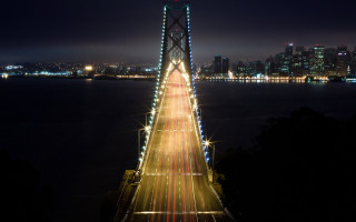 Bridge cityscape night longexposure tiltshift - long exposure free wallpaper for desktop