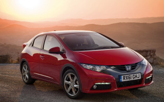 Red car mountains sunset light - the car free wallpaper