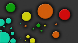 Colored balls black background bauhaus - particle free wallpaper