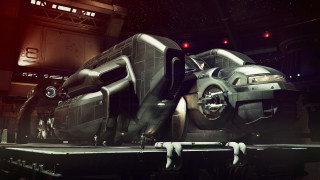 Futuristic vehicle trailer night starry - a trailer free wallpaper
