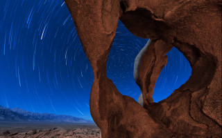 Rock formation star trail mountains - ansel adams free wallpaper