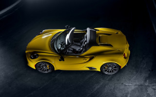 Yellow sports car above dark 3 - ultra high detail free wallpaper
