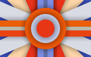 Colorful abstract circular red bauhaus - a circular design in the center of the image free wallpaper