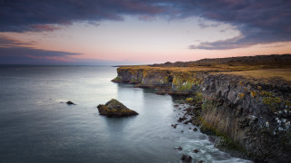 Lake cliff water clouds beach - adobe lightroom free wallpaper