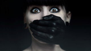 Black makeup gloves cat portrait - black makeup free wallpaper