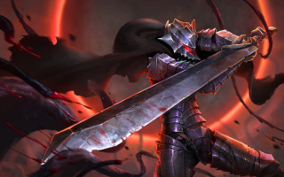 Demonic knight blood sword fire - a giant sword free wallpaper