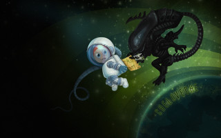 Cartoon character box dragon astronaut - a box free wallpaper for desktop