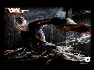 Futuristic man water sword glowing - glowing free wallpaper for desktop