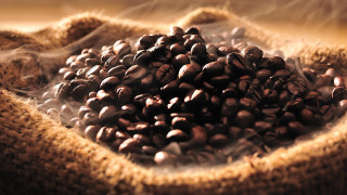 Coffee beans smoke autumn fire - product photography free wallpaper