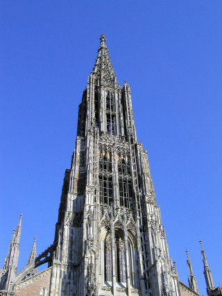 Large cathedral clock tower blue - free architecture wallpaper for mobile