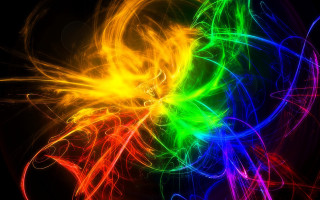 Colorful abstract rainbow swirls glowing - vivid color free wallpaper