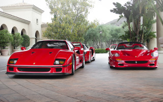 Red sports cars driveway brick - epic scale free wallpaper