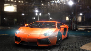 Bright orange sports car man - unreal engine free wallpaper for desktop