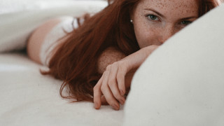 Eszter freckled hair bed portrait - freckle free wallpaper for desktop