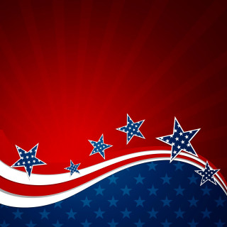 Patriotic background stars red wave - plain free wallpaper for tablet