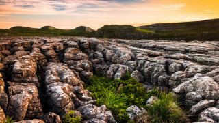 Rocky landscape green plant sunset - a rocky landscape free wallpaper