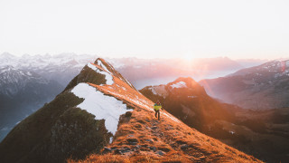 Mountain hiking sunset lake clouds - the mountain free wallpaper for desktop