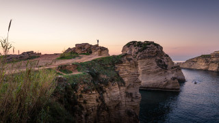 Cliff road boat sunset mountain - lightroom free wallpaper