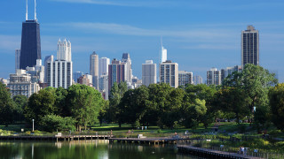 Arlington lindenmuth cityscape park lake - free city wallpaper