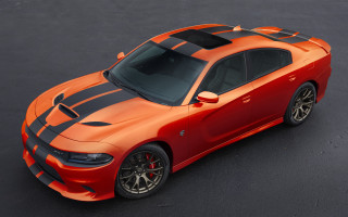 Red dodge charger black stripes 2 - matte finish free wallpaper