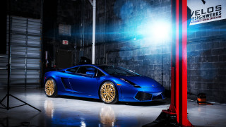 Blue sports car garage red 4 - a garage free wallpaper