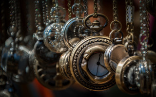 Clock chains gears tentacles photorealistic - a clock face free wallpaper