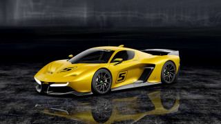 Yellow sports car dark room 18 - concept design free wallpaper