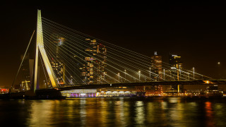 Bridge cityscape night lights ferris - rembrandt free wallpaper