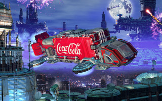 Futuristic coca cola car flying - dorothy coke free wallpaper for desktop