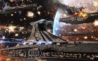 Star wars space scene fireworks - scene free wallpaper