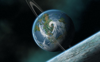 Planet rings star blue sky - barclay shaw free wallpaper