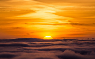 Sunset clouds plane sky horizon - free airplane wallpaper