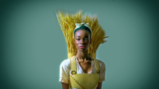 Wheat headpiece yellow apron portrait - chinwe chukwuogoroy free wallpaper