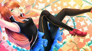 Woman blackdress redshoes floral background - flowery free wallpaper for desktop