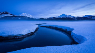 Frozen lake snow mountains blue - frozen free wallpaper for desktop