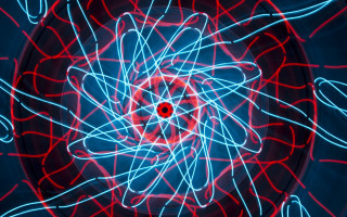 Hologram red blue fence web - pincushion len free wallpaper