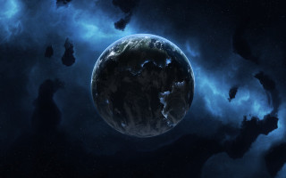 Space station blue planet night - a space station free wallpaper